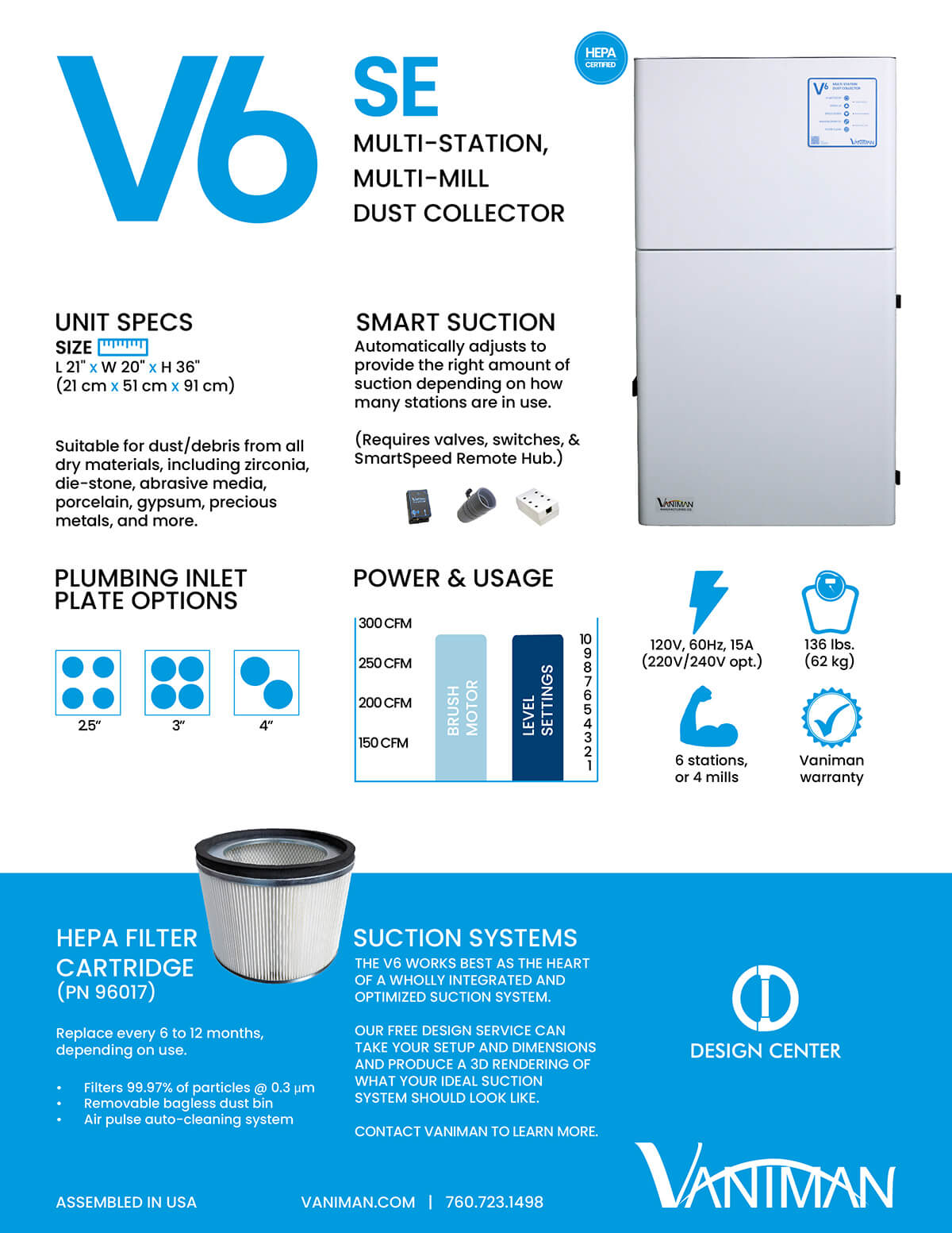V6 SE Multi-Station Dust Collector