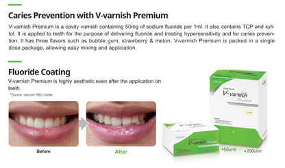 V-varnish Premium - 5% sodium fluoride, TCP and xylitol
