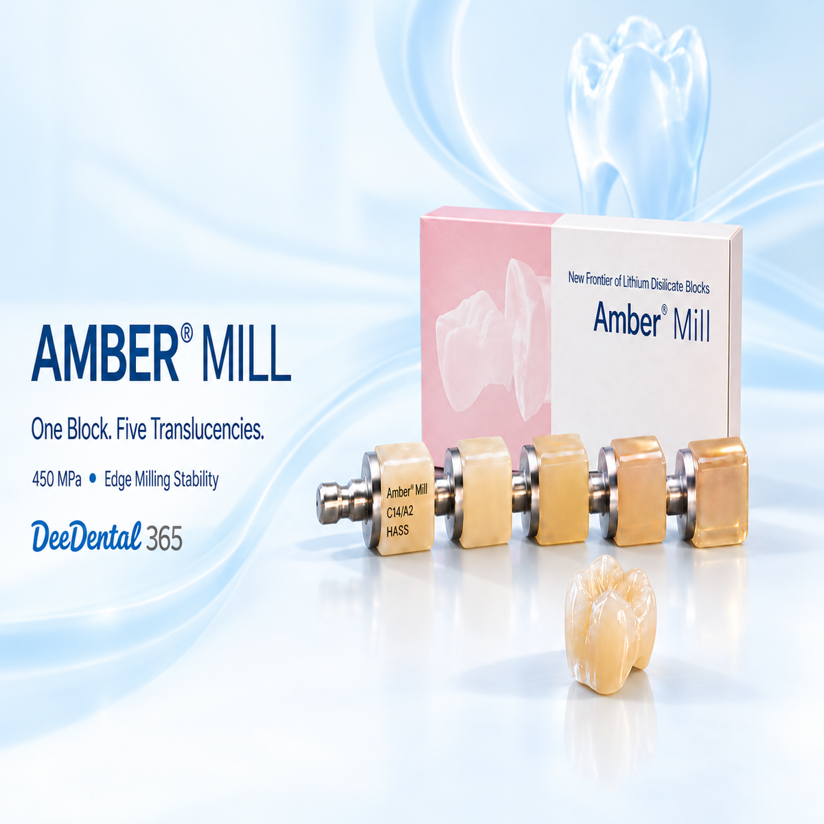 HASS - Amber Mill Lithium Disilicate CAD/CAM Blocks