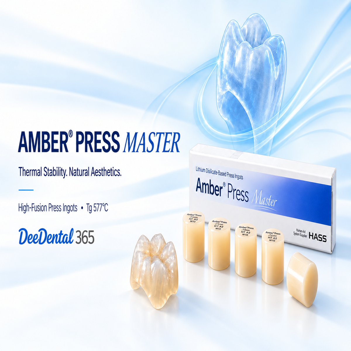 HASS Amber Press Master lithium disilicate dental press ingots