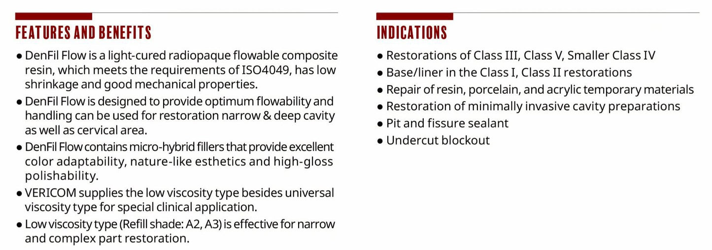 DenFil™ Professional Flowable Composite Resin Kit