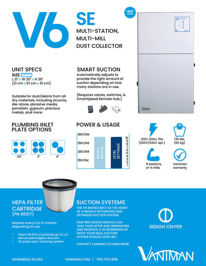 V6 SE Multi-Station Dust Collector
